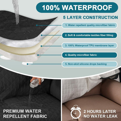 100% Waterproof Sofa Covers Couch Cover Sofa Cover for Dogs Couch Protector Triple Non-Slip Sofa Slipcover for 3 Cushion Couch Furniture Protector for Pets, Kids,Dog (Sofa 70", Ivory)