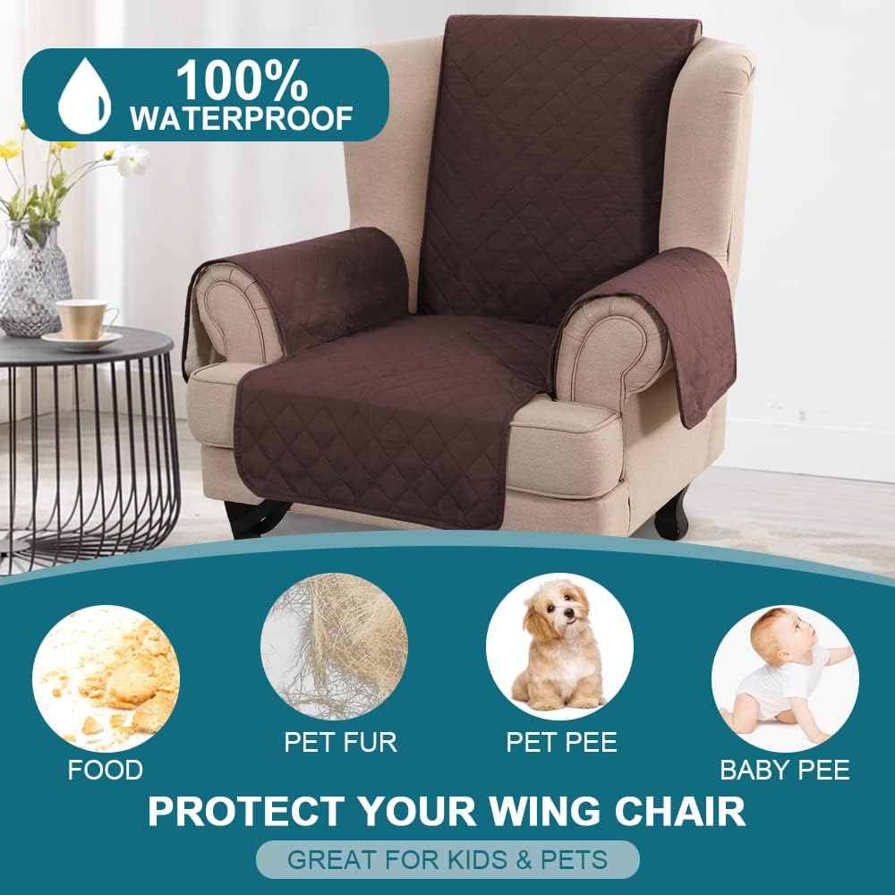 100% Waterproof Sofa Covers Couch Cover Sofa Cover for Dogs Couch Protector Triple Non-Slip Sofa Slipcover for 3 Cushion Couch Furniture Protector for Pets, Kids,Dog (Sofa 70", Ivory)