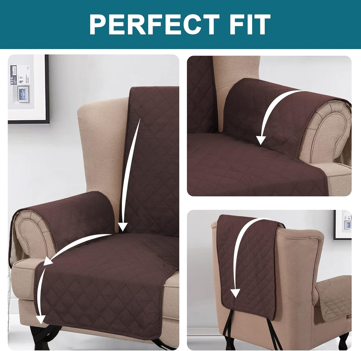 100% Waterproof Sofa Covers Couch Cover Sofa Cover for Dogs Couch Protector Triple Non-Slip Sofa Slipcover for 3 Cushion Couch Furniture Protector for Pets, Kids,Dog (Sofa 70", Ivory)