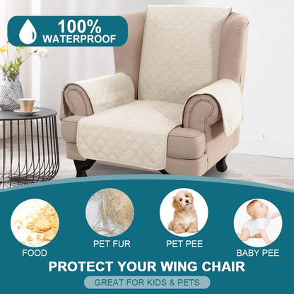 100% Waterproof Sofa Covers Couch Cover Sofa Cover for Dogs Couch Protector Triple Non-Slip Sofa Slipcover for 3 Cushion Couch Furniture Protector for Pets, Kids,Dog (Sofa 70", Ivory)