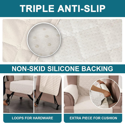 100% Waterproof Sofa Covers Couch Cover Sofa Cover for Dogs Couch Protector Triple Non-Slip Sofa Slipcover for 3 Cushion Couch Furniture Protector for Pets, Kids,Dog (Sofa 70", Ivory)