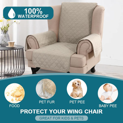 100% Waterproof Sofa Covers Couch Cover Sofa Cover for Dogs Couch Protector Triple Non-Slip Sofa Slipcover for 3 Cushion Couch Furniture Protector for Pets, Kids,Dog (Sofa 70", Ivory)