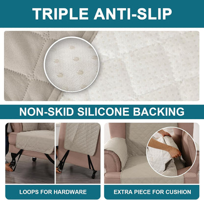 100% Waterproof Sofa Covers Couch Cover Sofa Cover for Dogs Couch Protector Triple Non-Slip Sofa Slipcover for 3 Cushion Couch Furniture Protector for Pets, Kids,Dog (Sofa 70", Ivory)