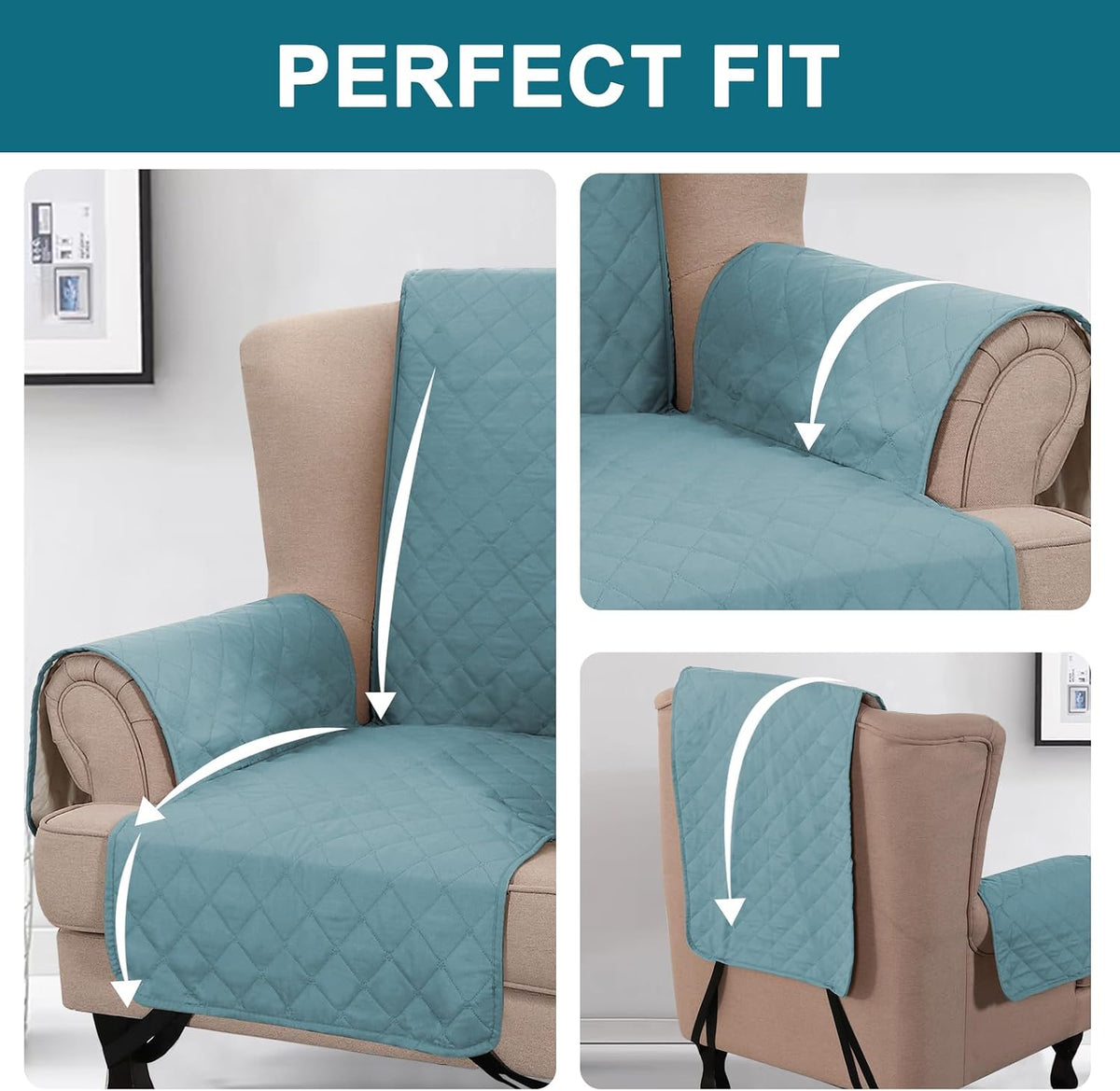100% Waterproof Sofa Covers Couch Cover Sofa Cover for Dogs Couch Protector Triple Non-Slip Sofa Slipcover for 3 Cushion Couch Furniture Protector for Pets, Kids,Dog (Sofa 70", Ivory)