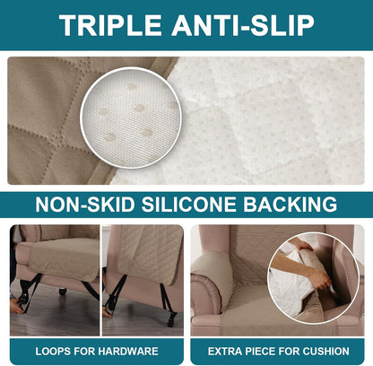 100% Waterproof Sofa Covers Couch Cover Sofa Cover for Dogs Couch Protector Triple Non-Slip Sofa Slipcover for 3 Cushion Couch Furniture Protector for Pets, Kids,Dog (Sofa 70", Ivory)