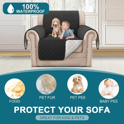 100% Waterproof Sofa Covers Couch Cover Sofa Cover for Dogs Couch Protector Triple Non-Slip Sofa Slipcover for 3 Cushion Couch Furniture Protector for Pets, Kids,Dog (Sofa 70", Ivory)