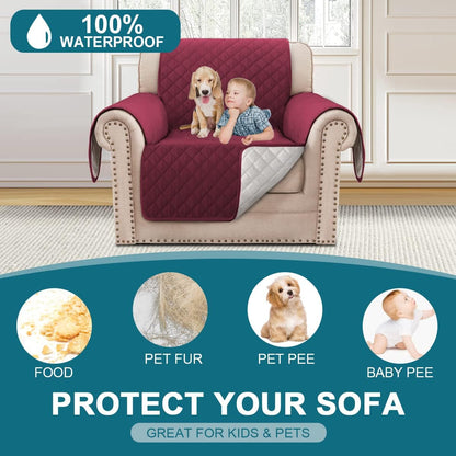 100% Waterproof Sofa Covers Couch Cover Sofa Cover for Dogs Couch Protector Triple Non-Slip Sofa Slipcover for 3 Cushion Couch Furniture Protector for Pets, Kids,Dog (Sofa 70", Ivory)
