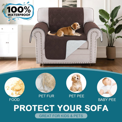 100% Waterproof Sofa Covers Couch Cover Sofa Cover for Dogs Couch Protector Triple Non-Slip Sofa Slipcover for 3 Cushion Couch Furniture Protector for Pets, Kids,Dog (Sofa 70", Ivory)