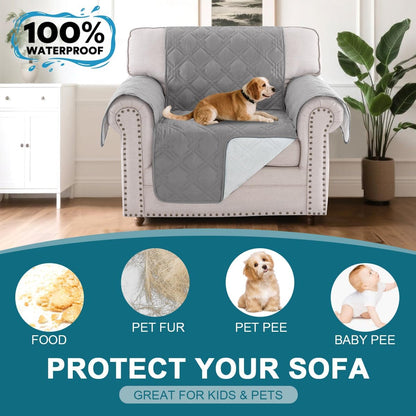 100% Waterproof Sofa Covers Couch Cover Sofa Cover for Dogs Couch Protector Triple Non-Slip Sofa Slipcover for 3 Cushion Couch Furniture Protector for Pets, Kids,Dog (Sofa 70", Ivory)