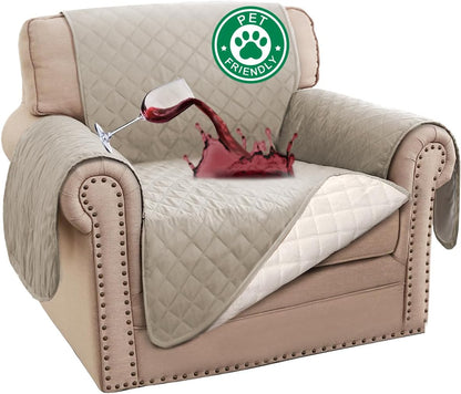 100% Waterproof Sofa Covers Couch Cover Sofa Cover for Dogs Couch Protector Triple Non-Slip Sofa Slipcover for 3 Cushion Couch Furniture Protector for Pets, Kids,Dog (Sofa 70", Ivory)