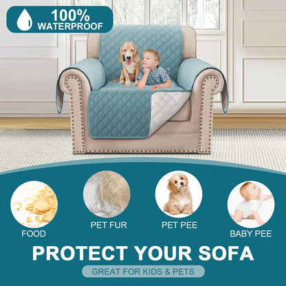 100% Waterproof Sofa Covers Couch Cover Sofa Cover for Dogs Couch Protector Triple Non-Slip Sofa Slipcover for 3 Cushion Couch Furniture Protector for Pets, Kids,Dog (Sofa 70", Ivory)