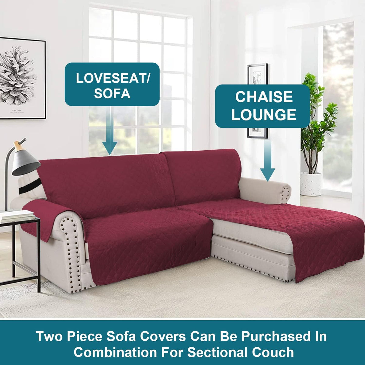 100% Waterproof Sofa Covers Couch Cover Sofa Cover for Dogs Couch Protector Triple Non-Slip Sofa Slipcover for 3 Cushion Couch Furniture Protector for Pets, Kids,Dog (Sofa 70", Ivory)
