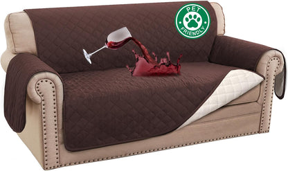 100% Waterproof Sofa Covers Couch Cover Sofa Cover for Dogs Couch Protector Triple Non-Slip Sofa Slipcover for 3 Cushion Couch Furniture Protector for Pets, Kids,Dog (Sofa 70", Ivory)