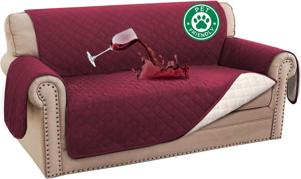 100% Waterproof Sofa Covers Couch Cover Sofa Cover for Dogs Couch Protector Triple Non-Slip Sofa Slipcover for 3 Cushion Couch Furniture Protector for Pets, Kids,Dog (Sofa 70", Ivory)