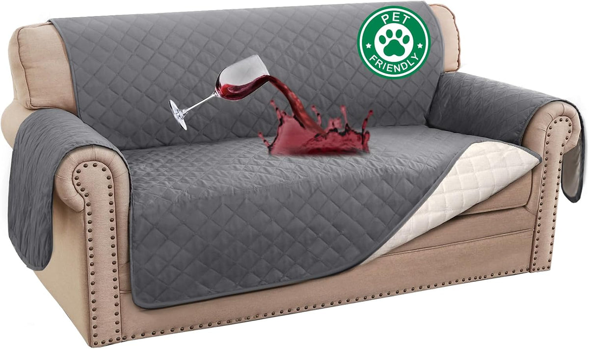 100% Waterproof Sofa Covers Couch Cover Sofa Cover for Dogs Couch Protector Triple Non-Slip Sofa Slipcover for 3 Cushion Couch Furniture Protector for Pets, Kids,Dog (Sofa 70", Ivory)