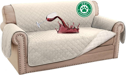 100% Waterproof Sofa Covers Couch Cover Sofa Cover for Dogs Couch Protector Triple Non-Slip Sofa Slipcover for 3 Cushion Couch Furniture Protector for Pets, Kids,Dog (Sofa 70", Ivory)