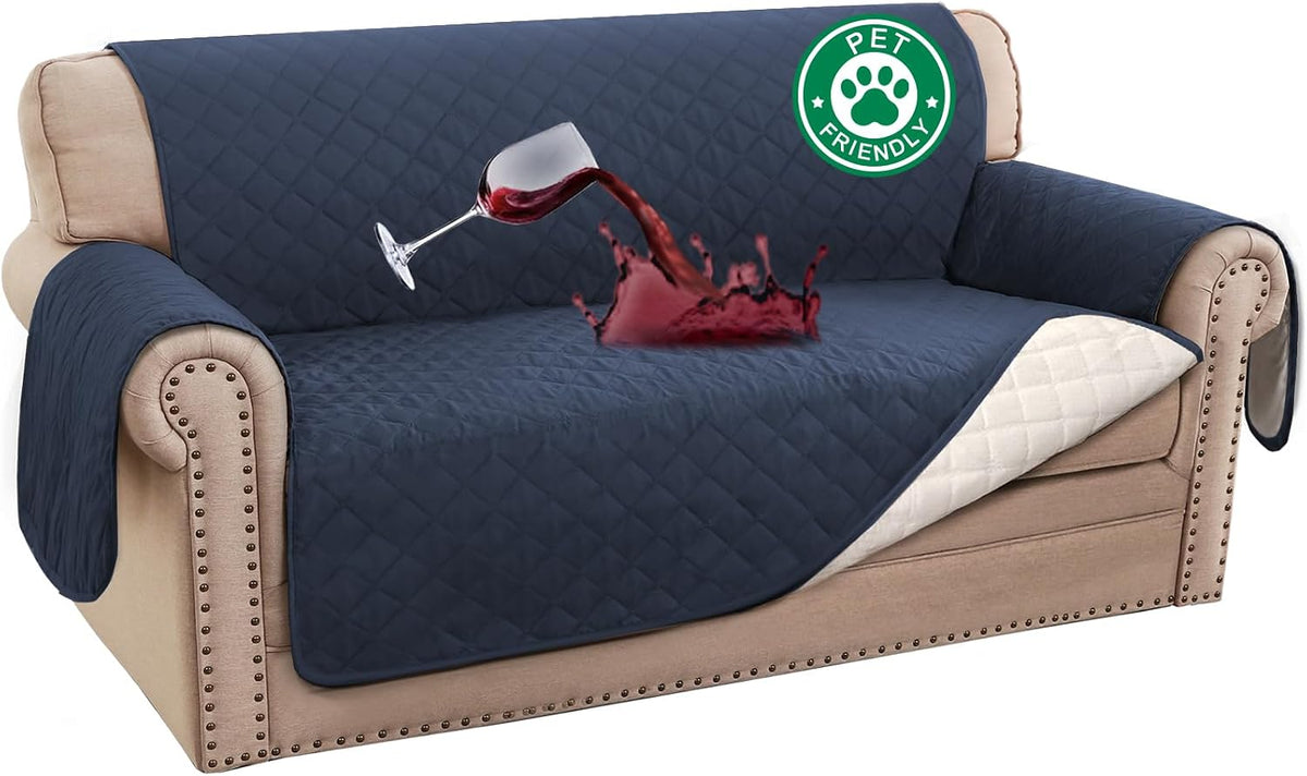 100% Waterproof Sofa Covers Couch Cover Sofa Cover for Dogs Couch Protector Triple Non-Slip Sofa Slipcover for 3 Cushion Couch Furniture Protector for Pets, Kids,Dog (Sofa 70", Ivory)