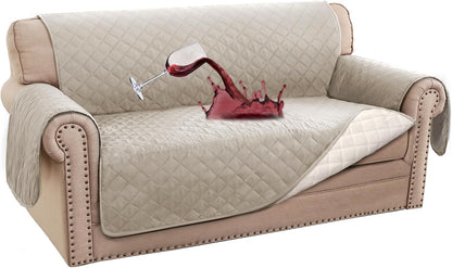 100% Waterproof Sofa Covers Couch Cover Sofa Cover for Dogs Couch Protector Triple Non-Slip Sofa Slipcover for 3 Cushion Couch Furniture Protector for Pets, Kids,Dog (Sofa 70", Ivory)