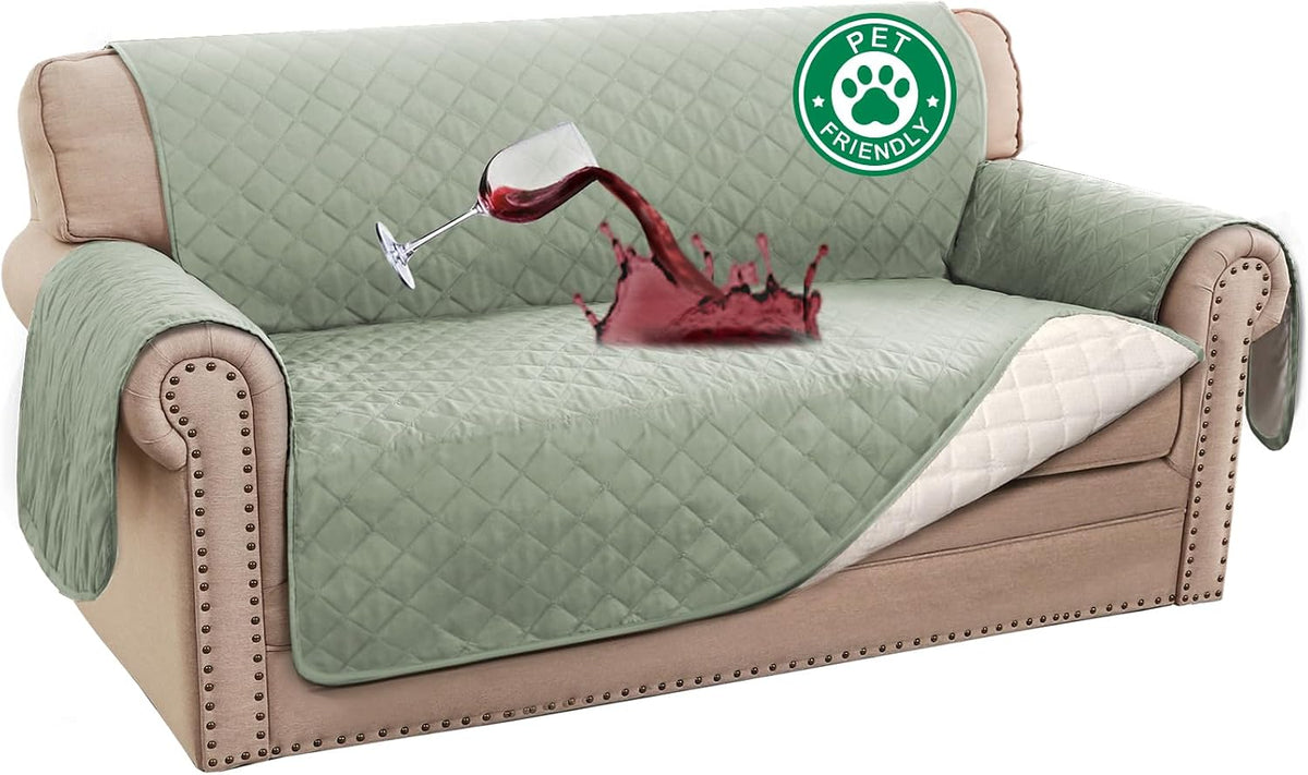 100% Waterproof Sofa Covers Couch Cover Sofa Cover for Dogs Couch Protector Triple Non-Slip Sofa Slipcover for 3 Cushion Couch Furniture Protector for Pets, Kids,Dog (Sofa 70", Ivory)