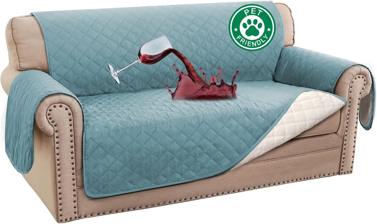 100% Waterproof Sofa Covers Couch Cover Sofa Cover for Dogs Couch Protector Triple Non-Slip Sofa Slipcover for 3 Cushion Couch Furniture Protector for Pets, Kids,Dog (Sofa 70", Ivory)
