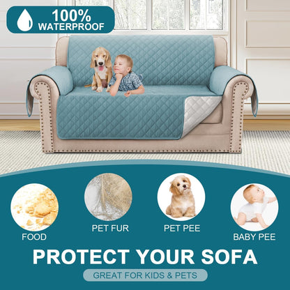 100% Waterproof Sofa Covers Couch Cover Sofa Cover for Dogs Couch Protector Triple Non-Slip Sofa Slipcover for 3 Cushion Couch Furniture Protector for Pets, Kids,Dog (Sofa 70", Ivory)