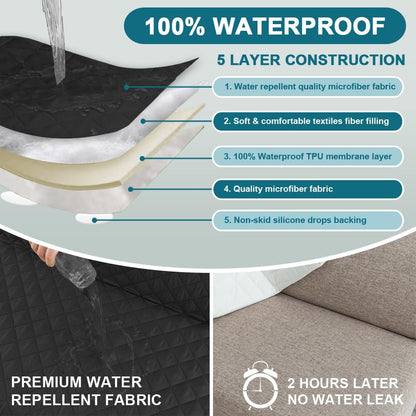 100% Waterproof Sofa Covers Couch Cover Sofa Cover for Dogs Couch Protector Triple Non-Slip Sofa Slipcover for 3 Cushion Couch Furniture Protector for Pets, Kids,Dog (Sofa 70", Ivory)