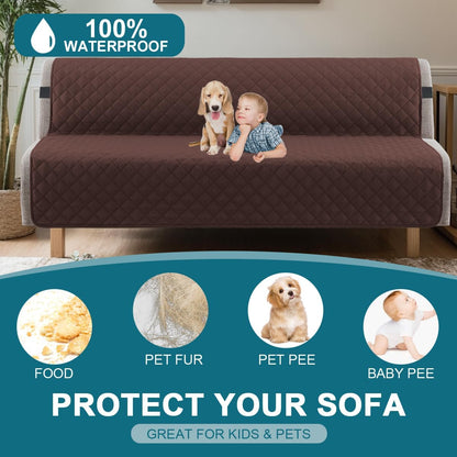 100% Waterproof Sofa Covers Couch Cover Sofa Cover for Dogs Couch Protector Triple Non-Slip Sofa Slipcover for 3 Cushion Couch Furniture Protector for Pets, Kids,Dog (Sofa 70", Ivory)