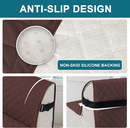 100% Waterproof Sofa Covers Couch Cover Sofa Cover for Dogs Couch Protector Triple Non-Slip Sofa Slipcover for 3 Cushion Couch Furniture Protector for Pets, Kids,Dog (Sofa 70", Ivory)