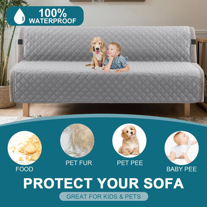 100% Waterproof Sofa Covers Couch Cover Sofa Cover for Dogs Couch Protector Triple Non-Slip Sofa Slipcover for 3 Cushion Couch Furniture Protector for Pets, Kids,Dog (Sofa 70", Ivory)