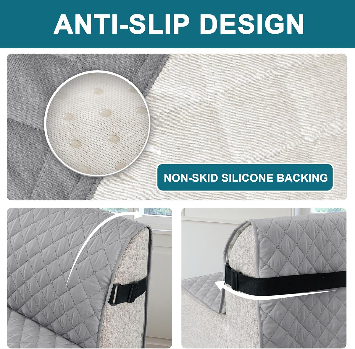 100% Waterproof Sofa Covers Couch Cover Sofa Cover for Dogs Couch Protector Triple Non-Slip Sofa Slipcover for 3 Cushion Couch Furniture Protector for Pets, Kids,Dog (Sofa 70", Ivory)