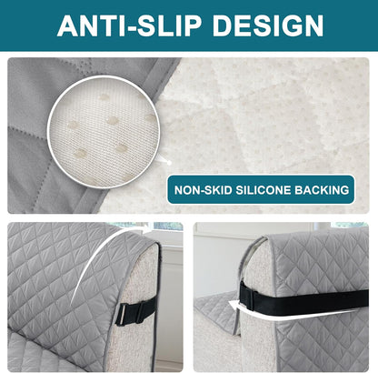 100% Waterproof Sofa Covers Couch Cover Sofa Cover for Dogs Couch Protector Triple Non-Slip Sofa Slipcover for 3 Cushion Couch Furniture Protector for Pets, Kids,Dog (Sofa 70", Ivory)