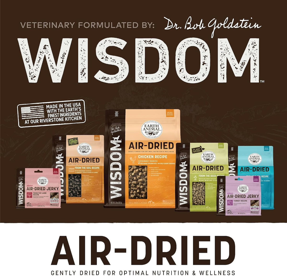 Wisdom Air Dried Jerky - from the Land Recipe - 4 oz Bag