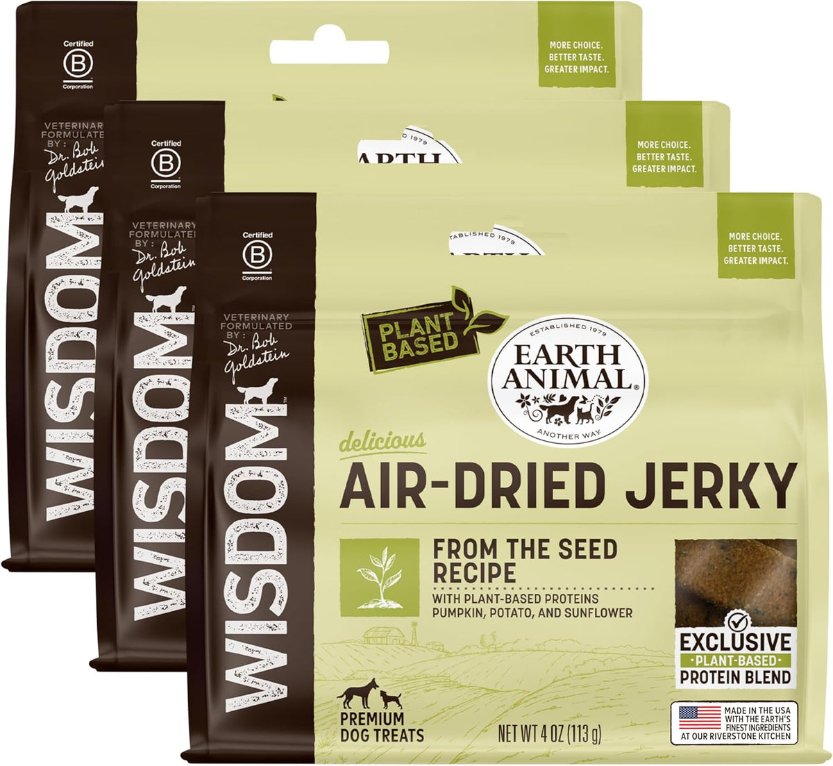 Wisdom Air Dried Jerky - from the Land Recipe - 4 oz Bag