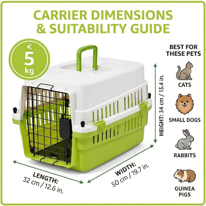 20-Inch Pink Hard Shell Pet Carrier for Small Dogs & Cats Under 15 Lbs