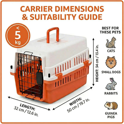 20-Inch Pink Hard Shell Pet Carrier for Small Dogs & Cats Under 15 Lbs