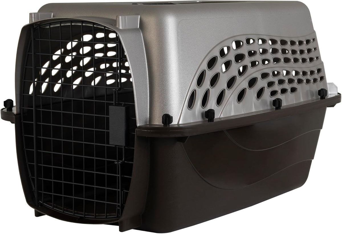 Two Door Plastic Pet Kennel for Small Dogs and Cats, 19in, White