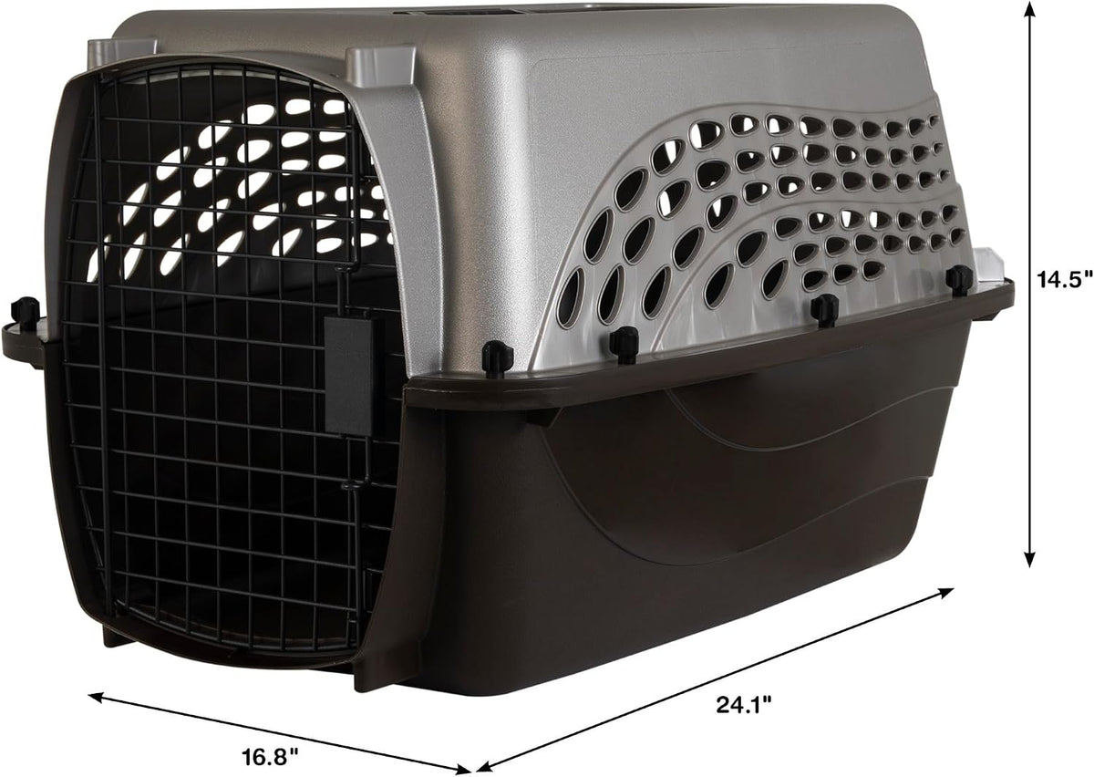 Two Door Plastic Pet Kennel for Small Dogs and Cats, 19in, White