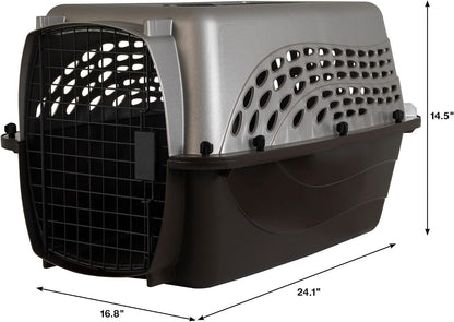 Two Door Plastic Pet Kennel for Small Dogs and Cats, 19in, White