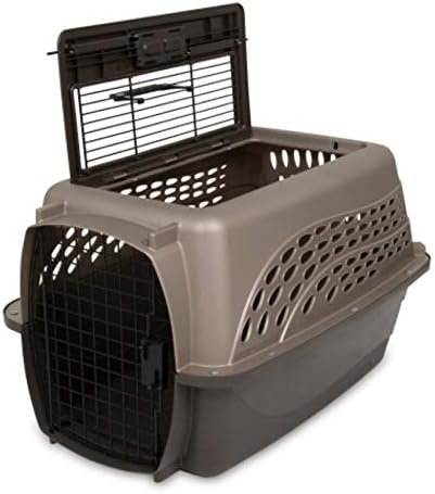 Two Door Plastic Pet Kennel for Small Dogs and Cats, 19in, White
