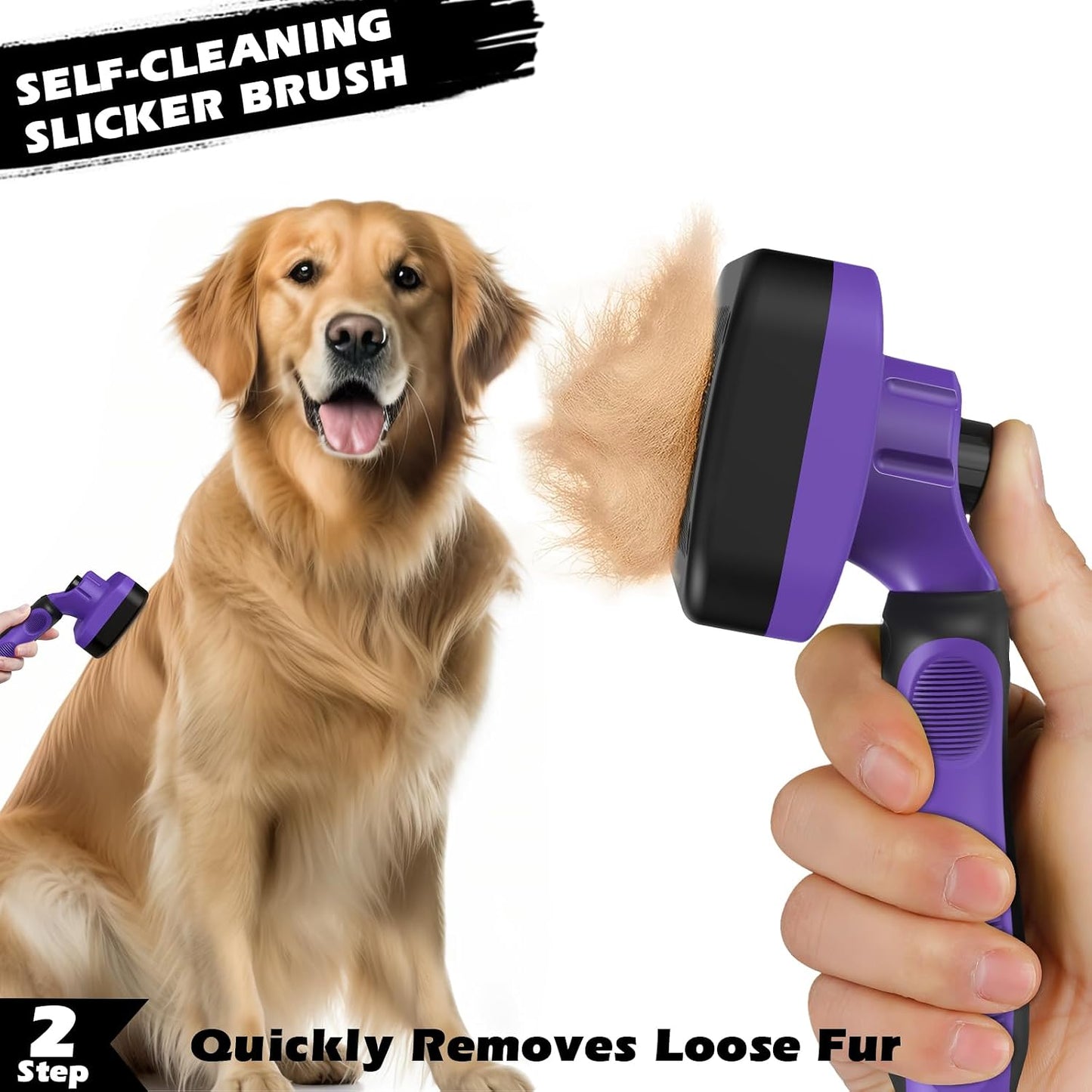 Augwind 7 in 1 Pet Grooming Kit - Dog&Cat Comb, Deshedding Brush, Nail Clipper with File, Bath Brush - Premium Pet Supplies (Blue)