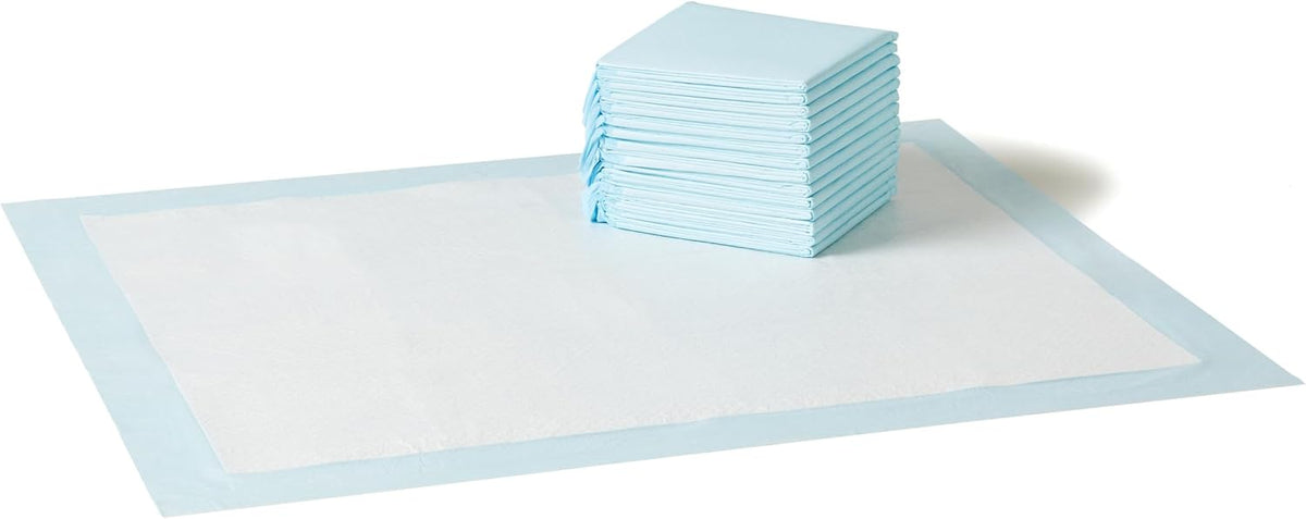 Leak-Proof Dog and Puppy Potty Training Pee Pads with Quick-Dry 5-Layer Surface, Standard Absorbency, Giant Size, 27.5 x 44 Inch, Blue & White, 40-Pack