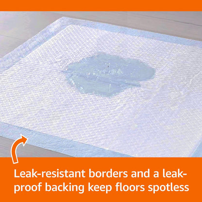 Leak-Proof Dog and Puppy Potty Training Pee Pads with Quick-Dry 5-Layer Surface, Standard Absorbency, Giant Size, 27.5 x 44 Inch, Blue & White, 40-Pack