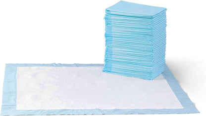 Leak-Proof Dog and Puppy Potty Training Pee Pads with Quick-Dry 5-Layer Surface, Standard Absorbency, Giant Size, 27.5 x 44 Inch, Blue & White, 40-Pack