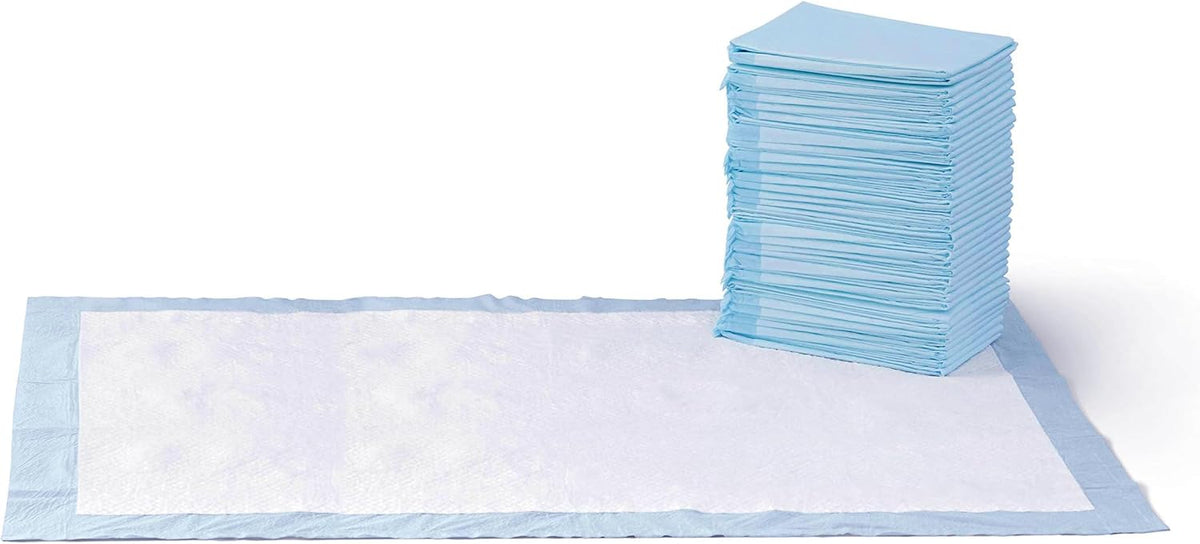Leak-Proof Dog and Puppy Potty Training Pee Pads with Quick-Dry 5-Layer Surface, Standard Absorbency, Giant Size, 27.5 x 44 Inch, Blue & White, 40-Pack