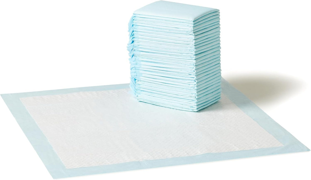 Leak-Proof Dog and Puppy Potty Training Pee Pads with Quick-Dry 5-Layer Surface, Standard Absorbency, Giant Size, 27.5 x 44 Inch, Blue & White, 40-Pack