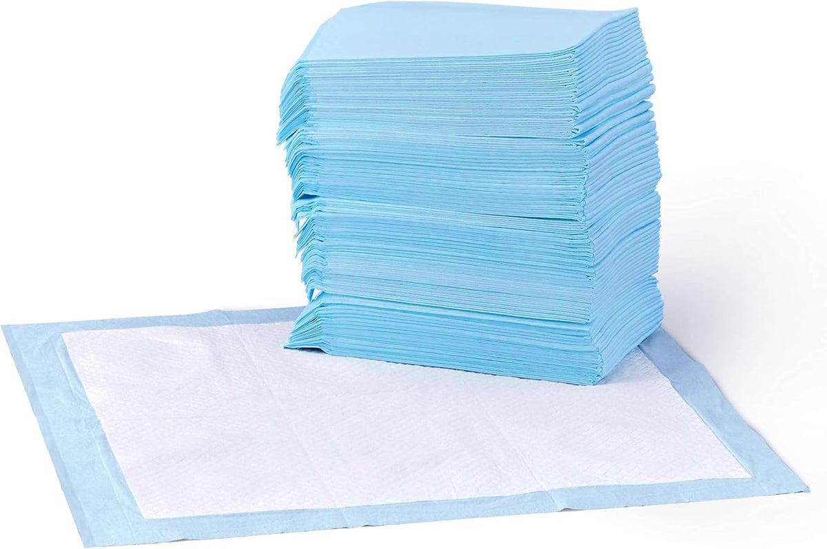 Leak-Proof Dog and Puppy Potty Training Pee Pads with Quick-Dry 5-Layer Surface, Standard Absorbency, Giant Size, 27.5 x 44 Inch, Blue & White, 40-Pack