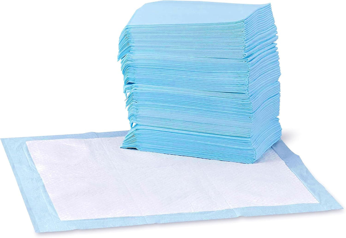 Leak-Proof Dog and Puppy Potty Training Pee Pads with Quick-Dry 5-Layer Surface, Standard Absorbency, Giant Size, 27.5 x 44 Inch, Blue & White, 40-Pack