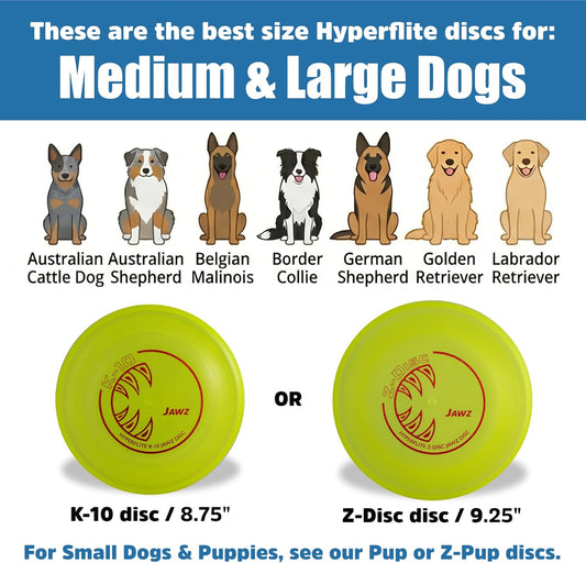 K-10 Jawz Puncture Resistant Dog Flying Disc, Medium-Large