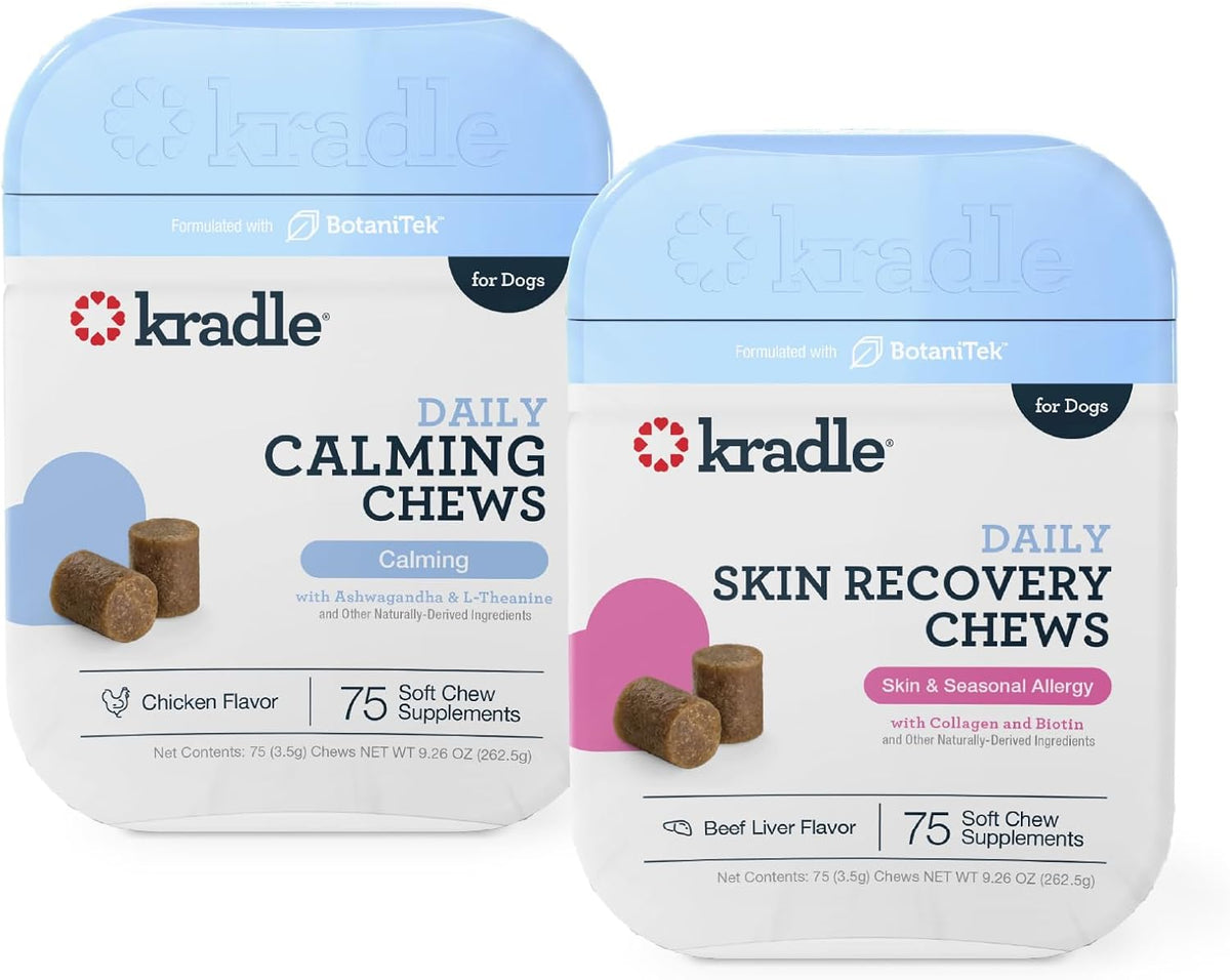 Calming & Skin Bundle for Dogs, Anxiety & Skin Support, 2Pk, 75ct ea