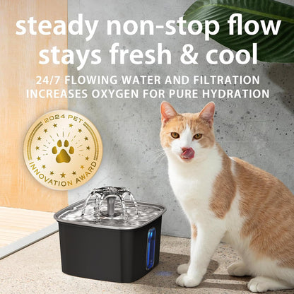 Innovation Award Winner Stainless Steel Cat Water Fountain, 108oz